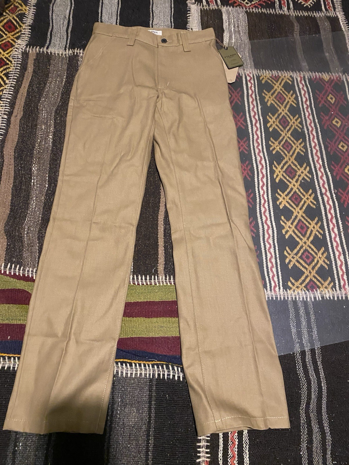 Filson Fenimore Twill Pant SIZE 28 MADE IN USA 11010726 Warm Tan Khaki Hemmed