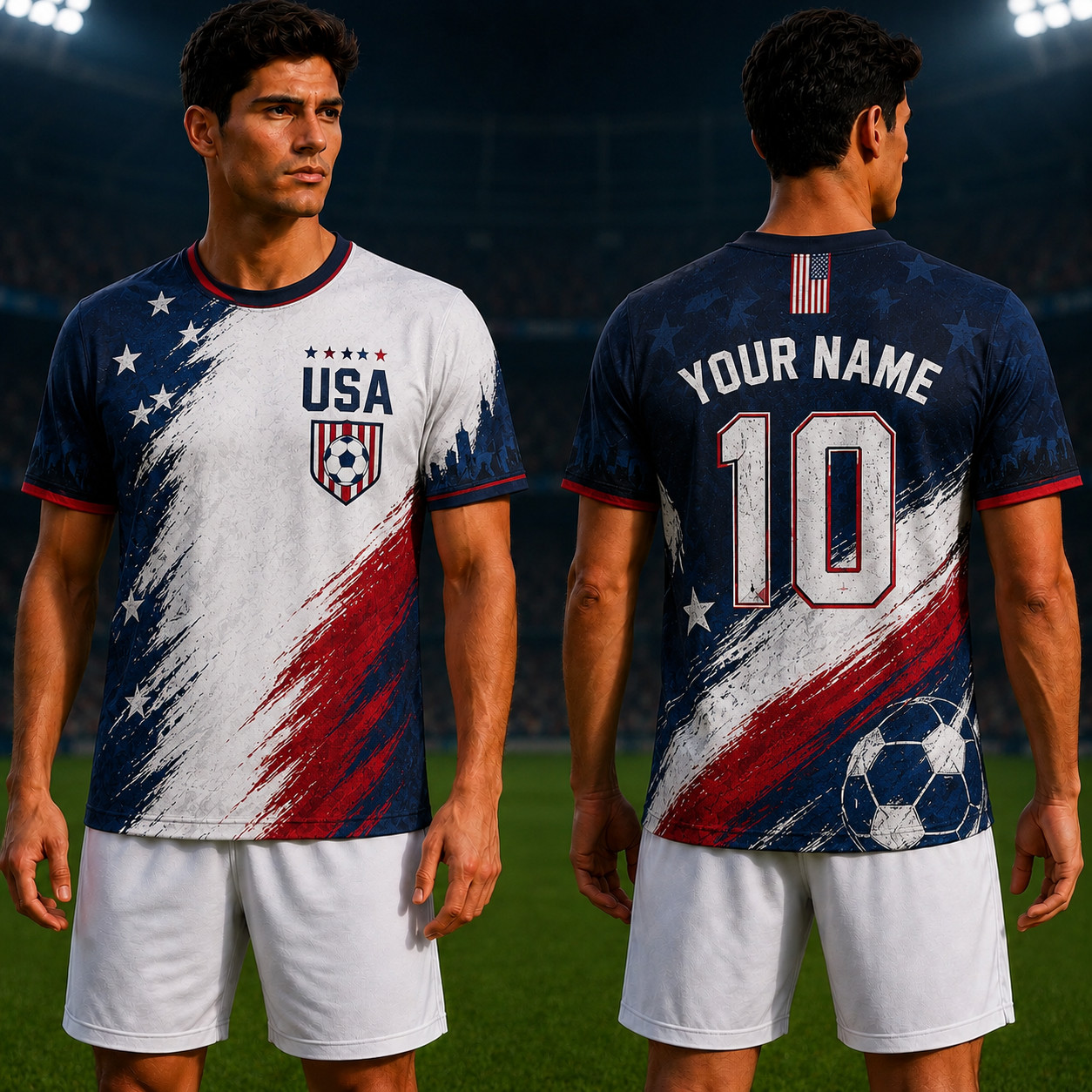 Personalized USA Soccer Jersey Custom Name Number Patriotic Fan Shirt 2026