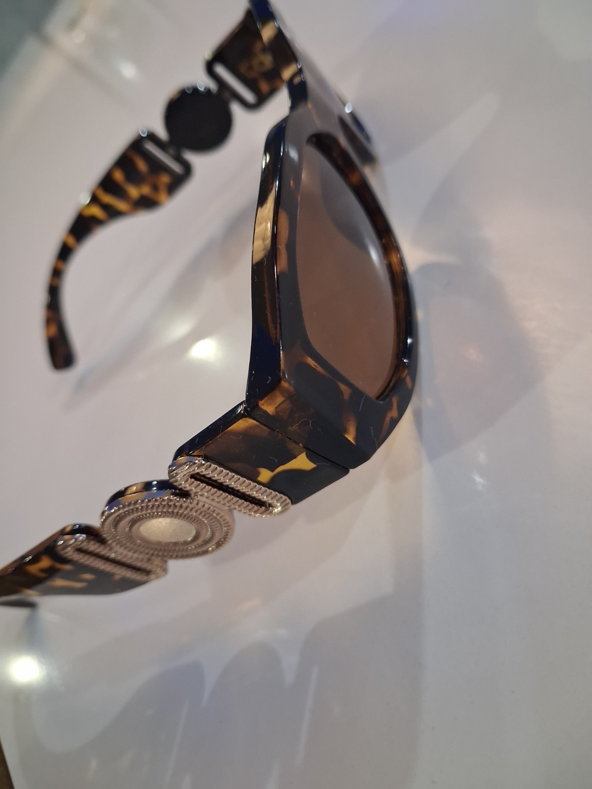 Women’s Tortoise Shell Rectangle Sunglasses Brown Tinted Lenses UV400 POP P4245