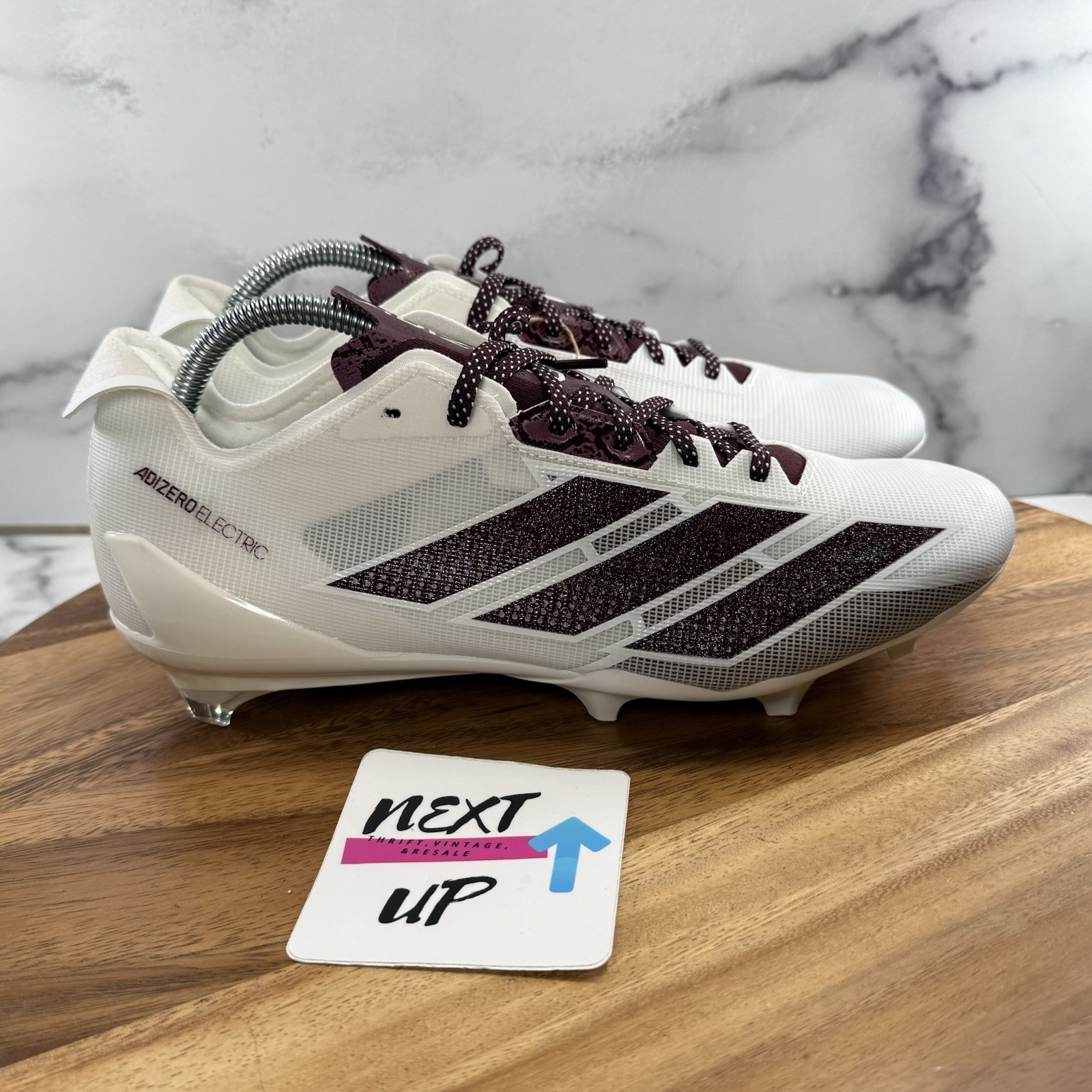 adidas Adizero Electric IE6289 Football Cleats White nby Maroon MULTIPLE SIZES