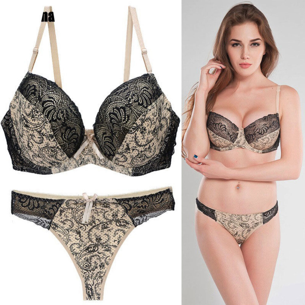 UK Ladies Sexy-Lingerie and Thong set Push Up Bra+Panties Set Bralette Brassiere