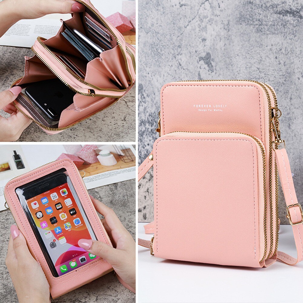 Small Crossbody Cell Phone Purse with Large Touch Screen for Women Mini Handbag
