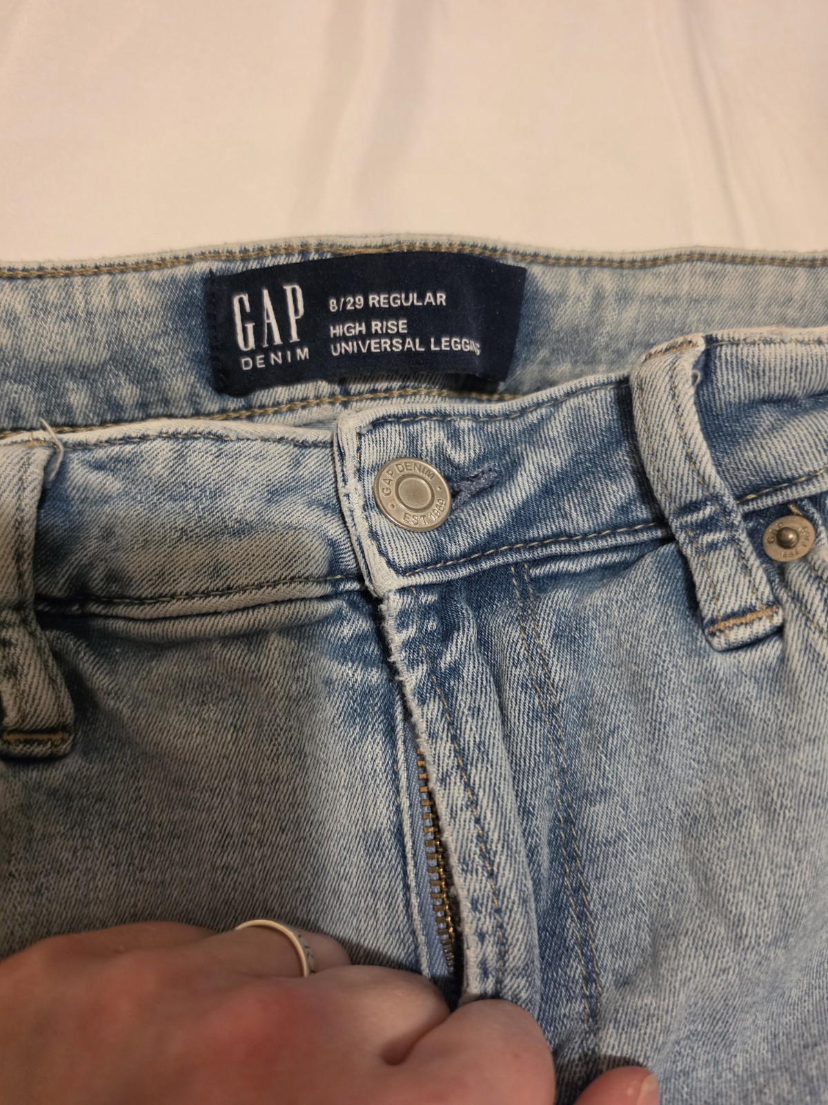 Gap Universal Leggings Distressed Skinny Jeans Light Wash Sz 8