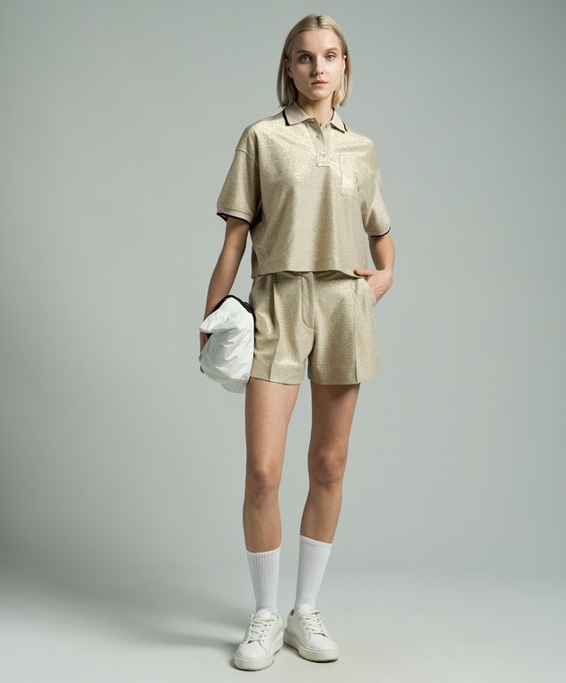 BRUNELLO CUCINELLI WOMEN’S LIGHT GOLD LINEN SHORTS MSRP $1315