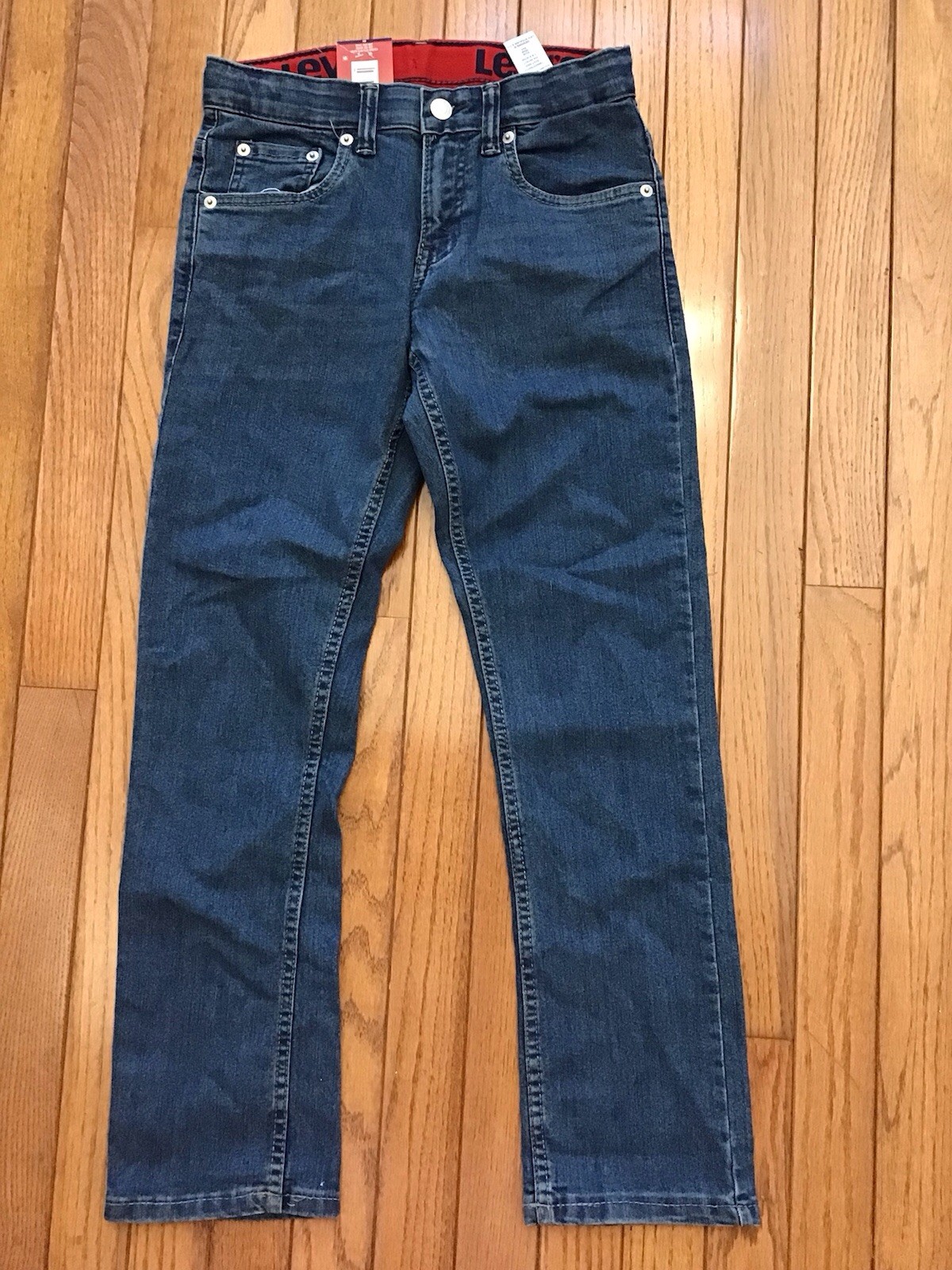 Levi’s Youth Boy Sz 10 Slim Flex Stretch Adjust Waist Straight Denim Jean (M1-12