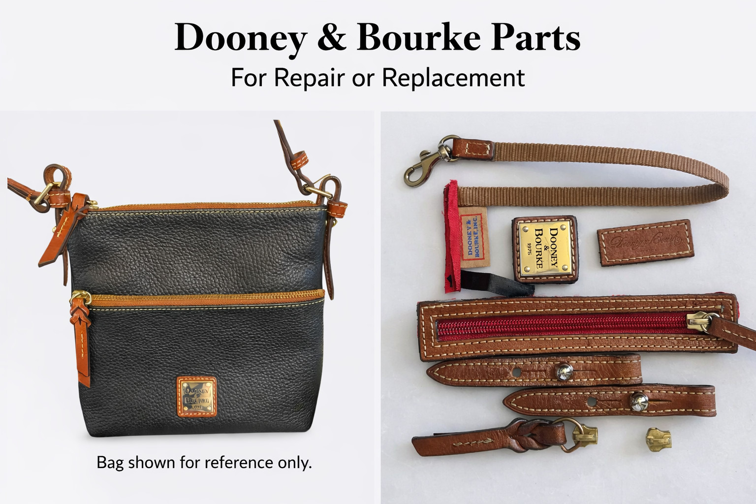 Dooney & Bourke Authentic Replacement Parts Hardware Zipper Logo Lot Pre-Owned