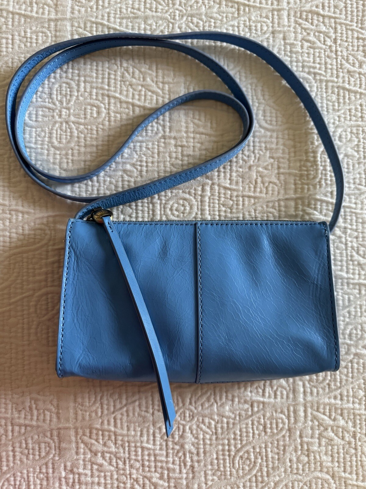 HOBO Jewel Small Leather Crossbody Bag in Tranquil Blue CLEAN