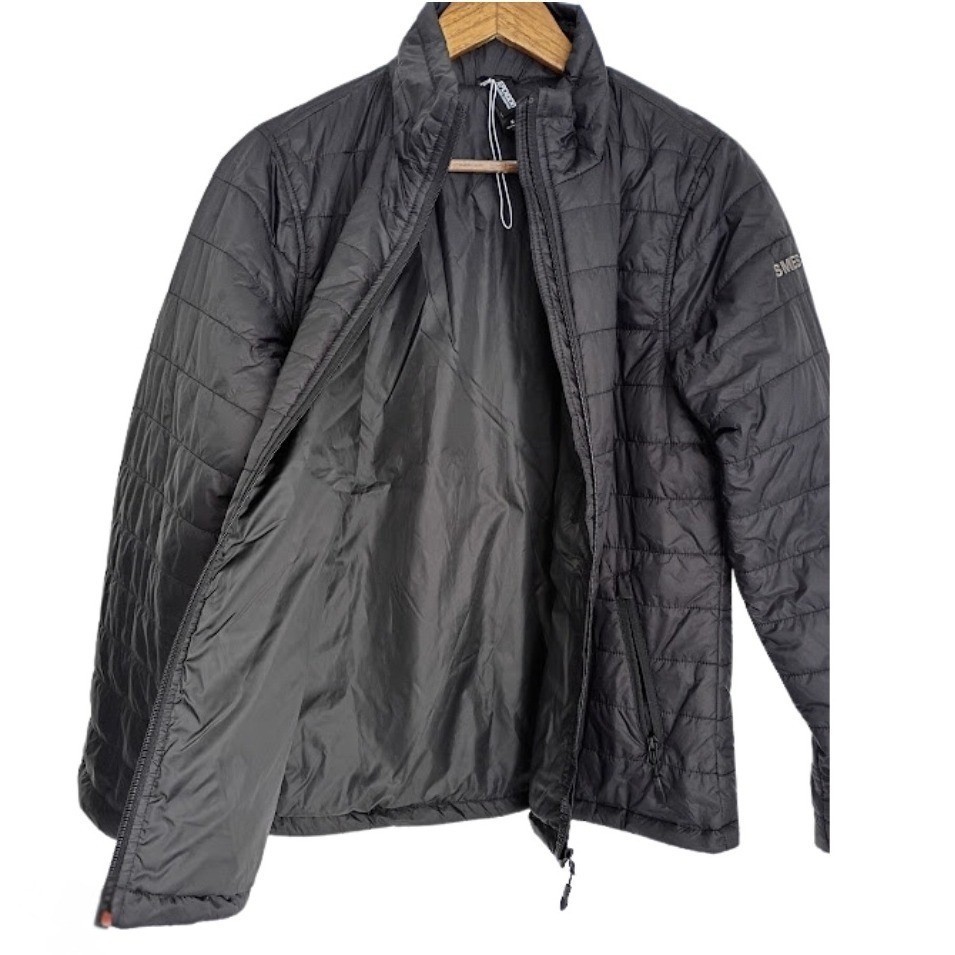 SMES Black Puffer Jacket Lightweight Full Zip Quilted Year Round Gorpcore Pack
