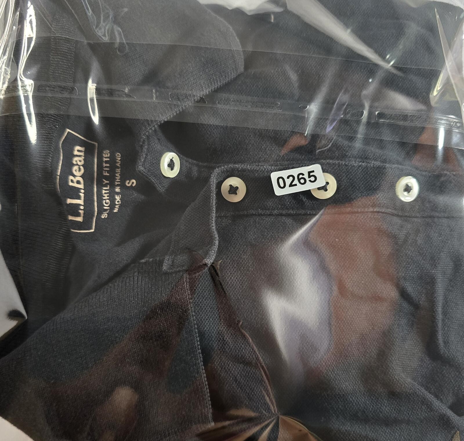LL Bean Womens Short Sleeve Polo Shirt Black Slightly Fitted Pique Size S