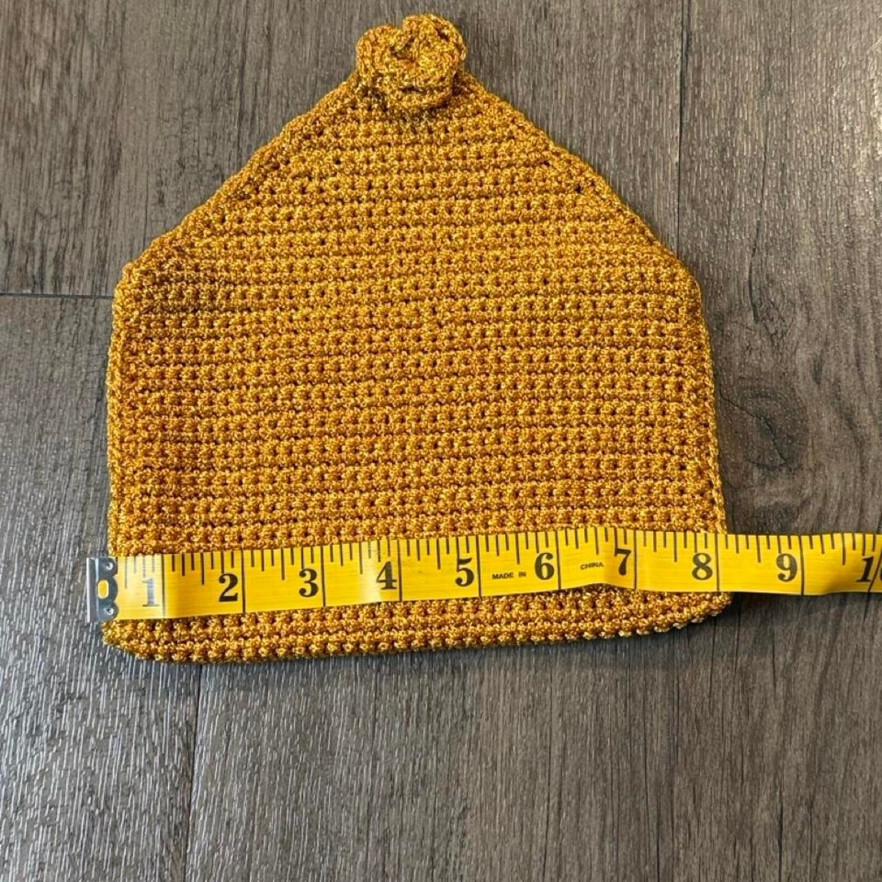 Vintage boho handmade mustard yellow crochet clutch purse with floral detail