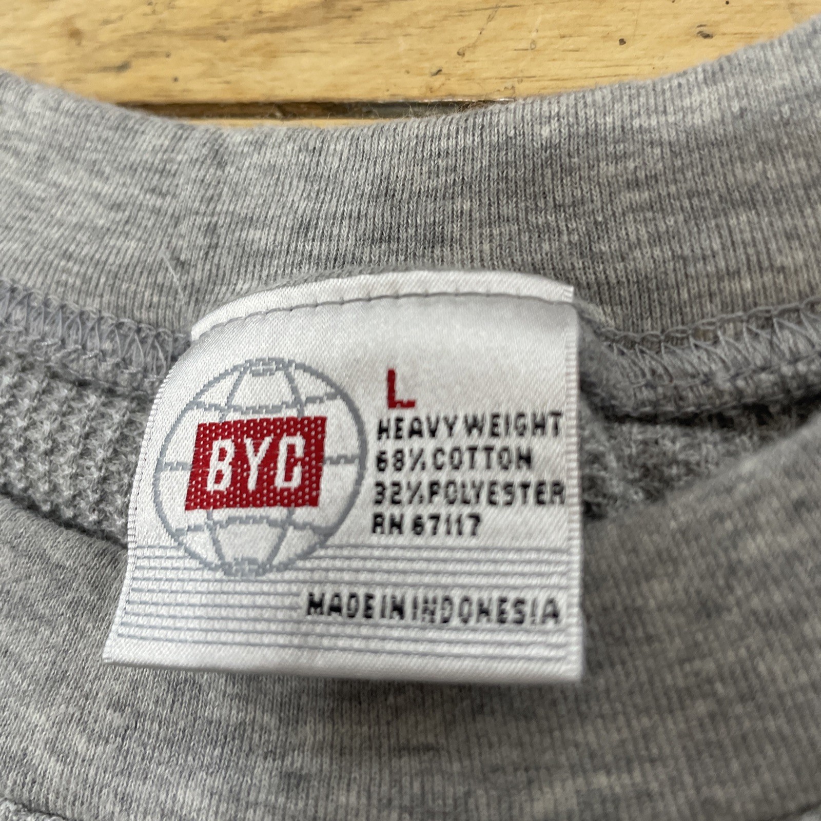BYC Shirt Men L Light Gray Slim Thermal Waffle Knit Long Sleeve Skate Sk8 36″