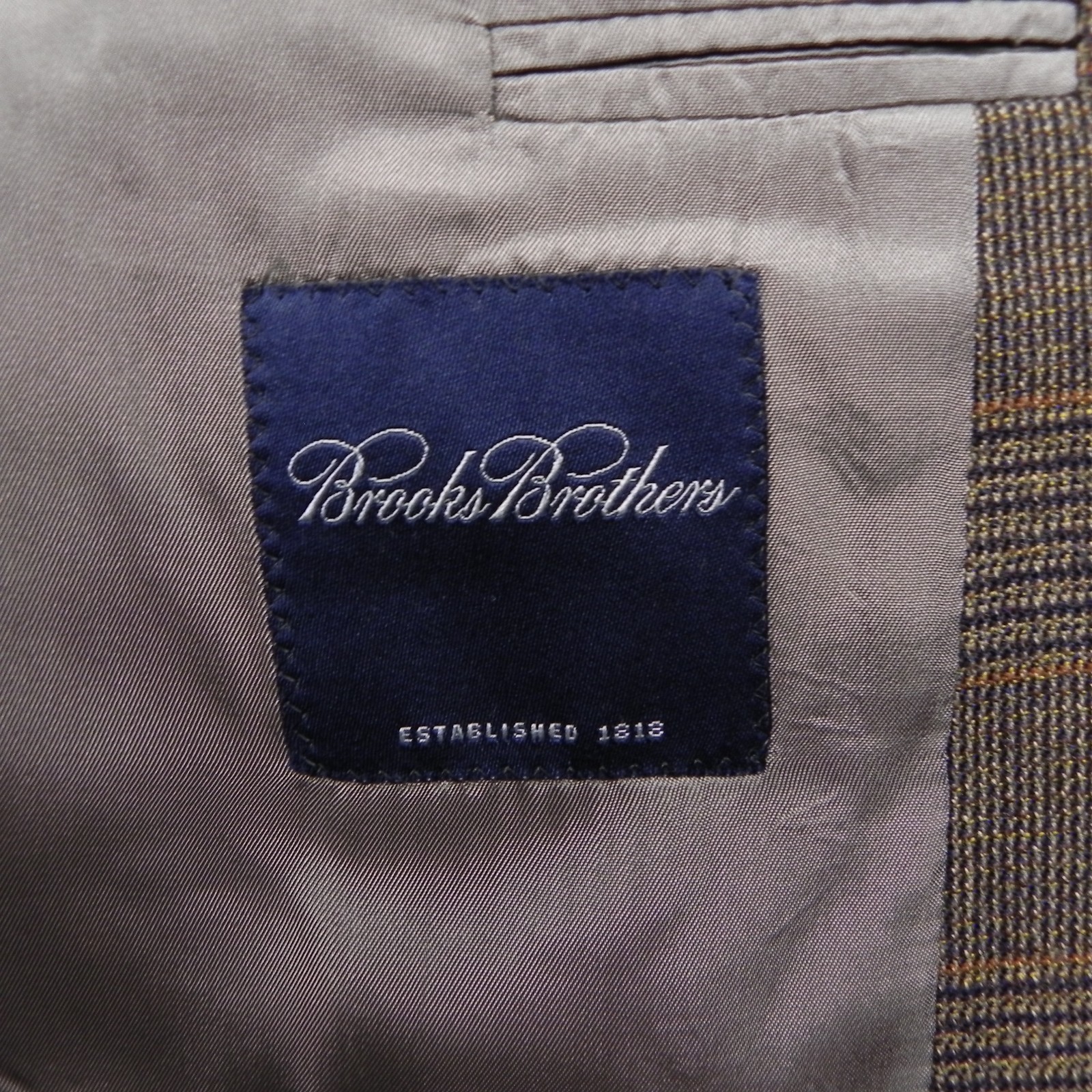 Brooks Brothers Blazer Mens 43R Wool 2-Button Suit Jacket Sport Coat Brown Plaid
