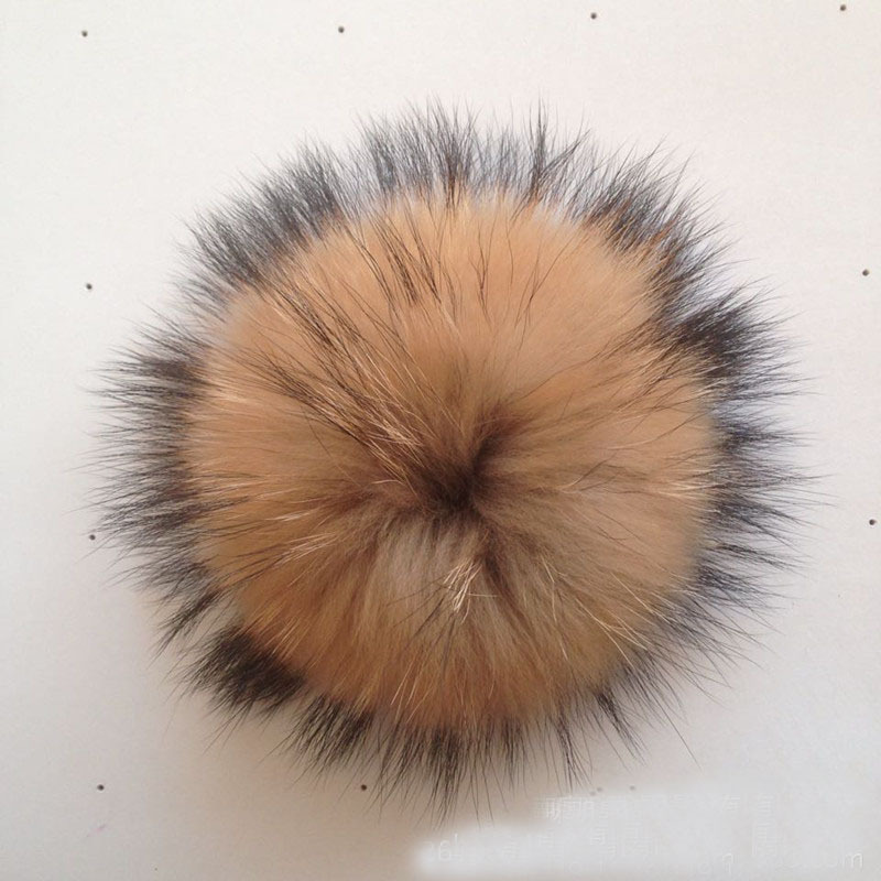 1PCS Real Raccoon Fur Pom Pom Ball for Mobile Strap Bag