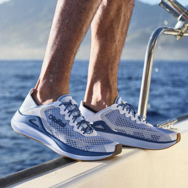 NEW SEAL OluKai Ahi Men’s Performance Marine Shoes Blue Pearl White Sand Fishing