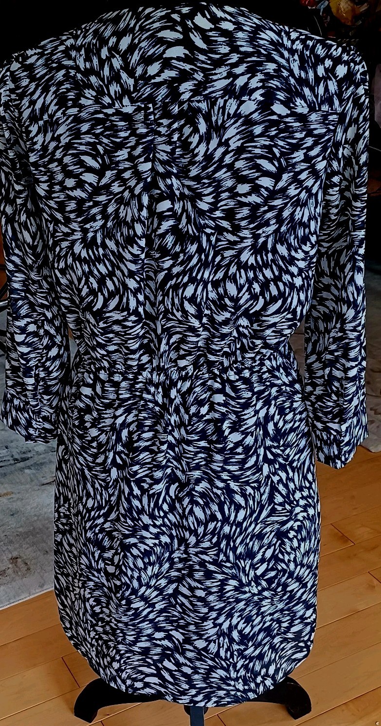 H&M ruffleneck dress 38 flat down armpit to armpit 19inch,waist 15.5,length 33