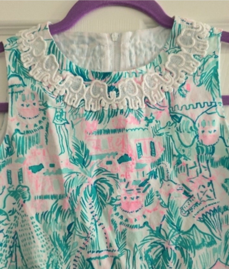lilly pulitzer little lilly classic shift dress colorful Camelflage size 8