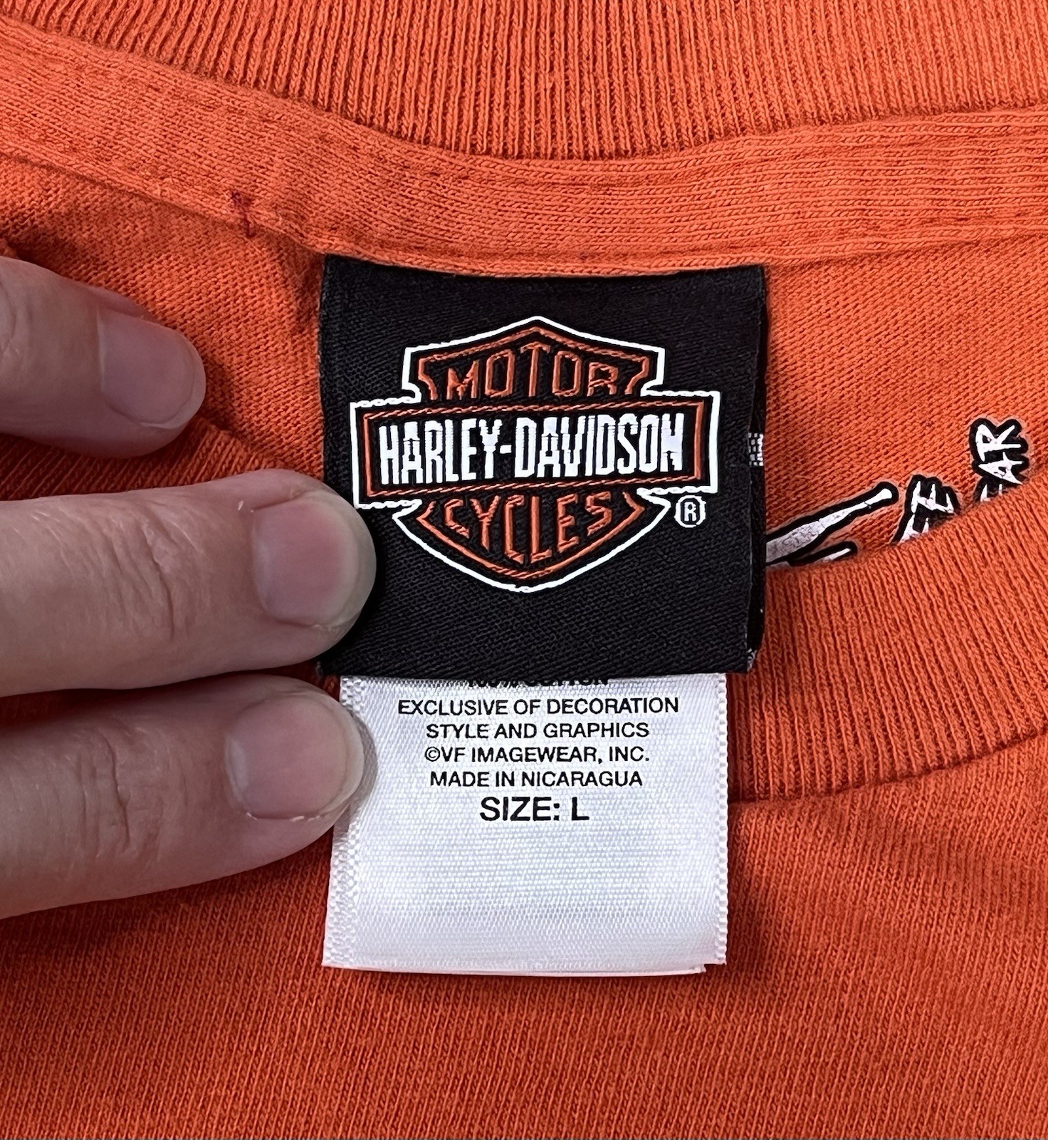 HARLEY-DAVIDSON Kill Devil Hills NC Orange Short-Sleeve T-Shirt Men’s Large