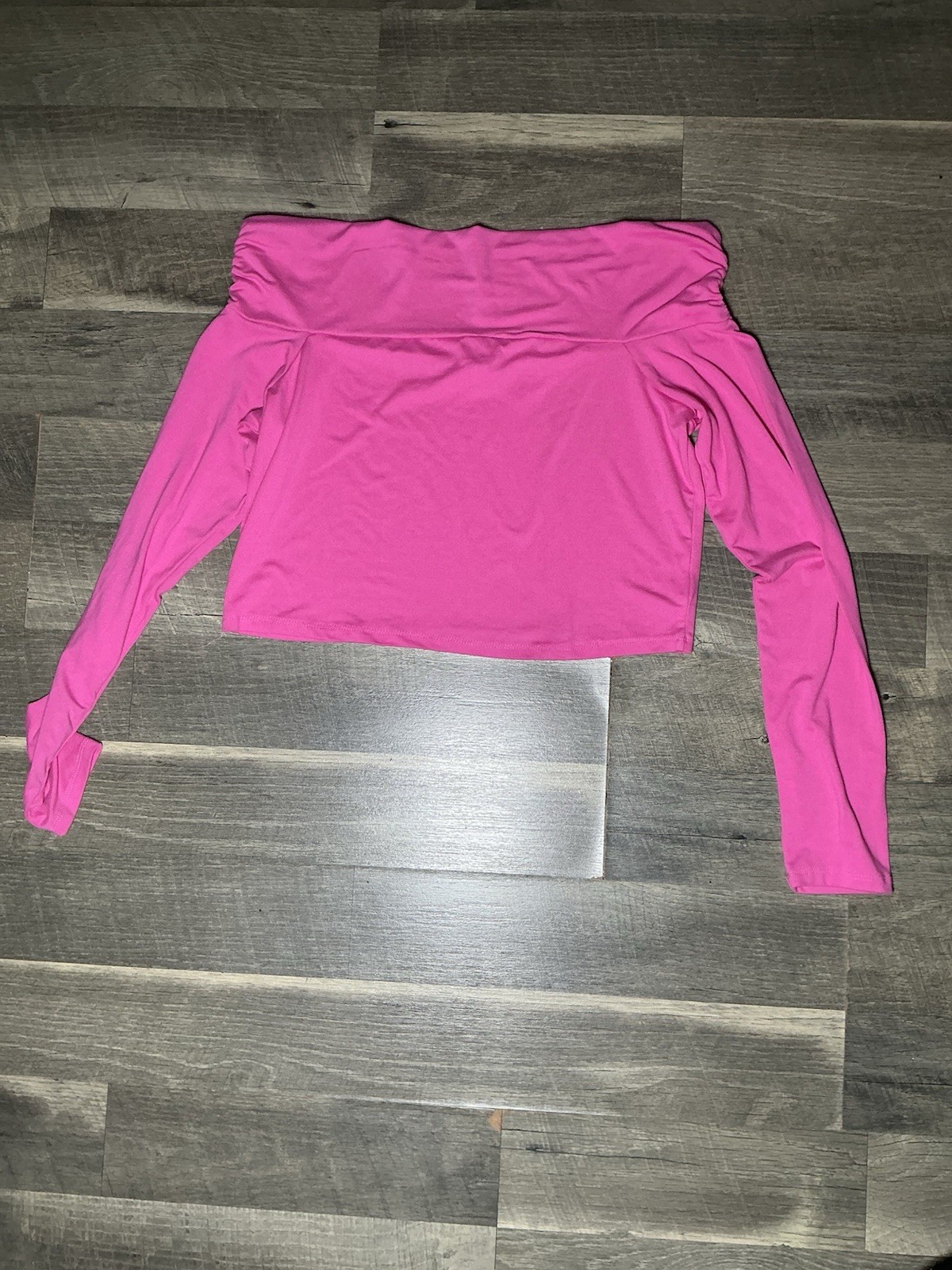 Chartou 2pc Outfit Set Off Shoulder Long Sleeve Crop Top XL Faux Leather Skirt
