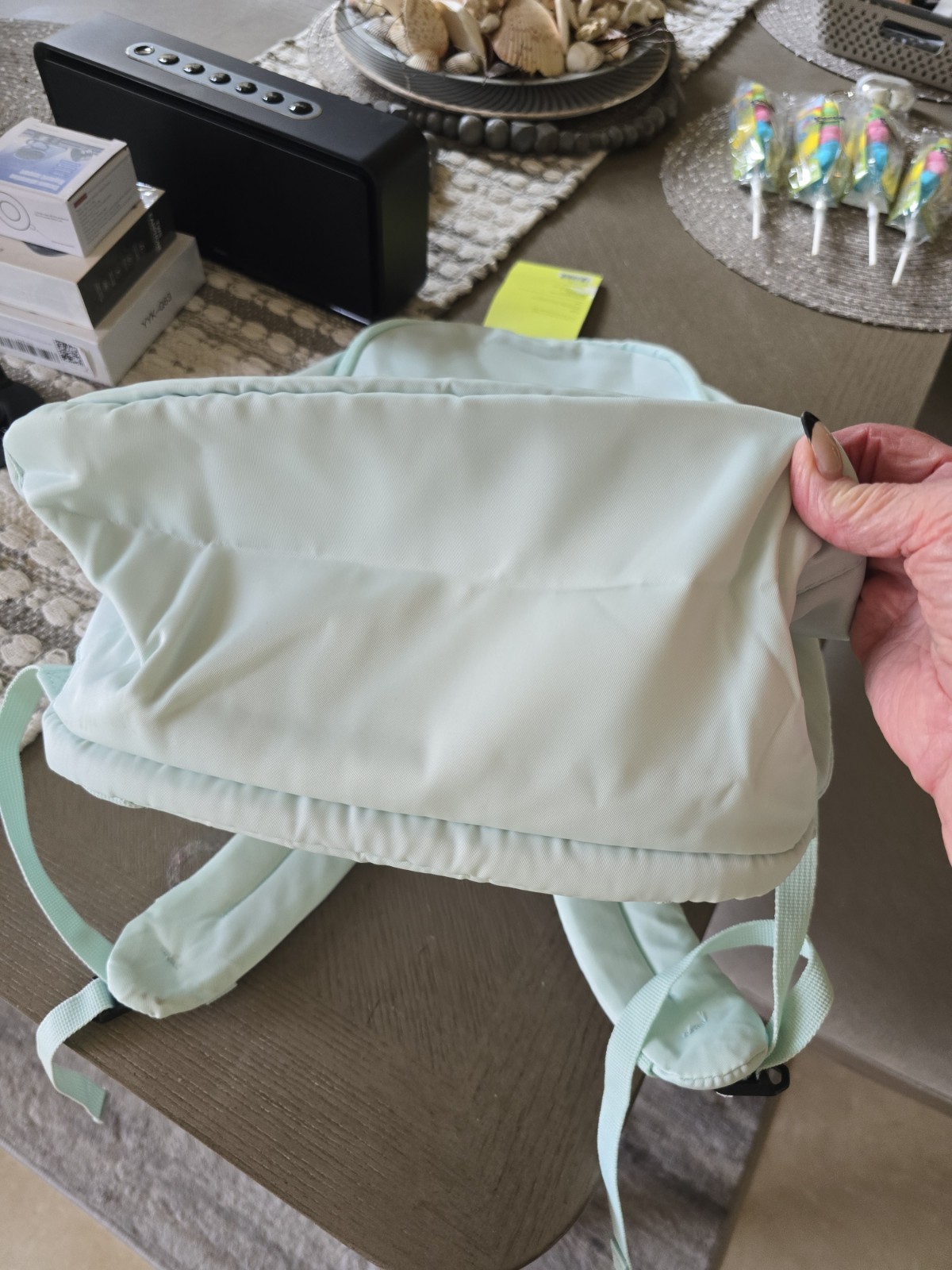 All in Motion Light green Backpack, Multiple Zip Compartments, Padded, Women’s M