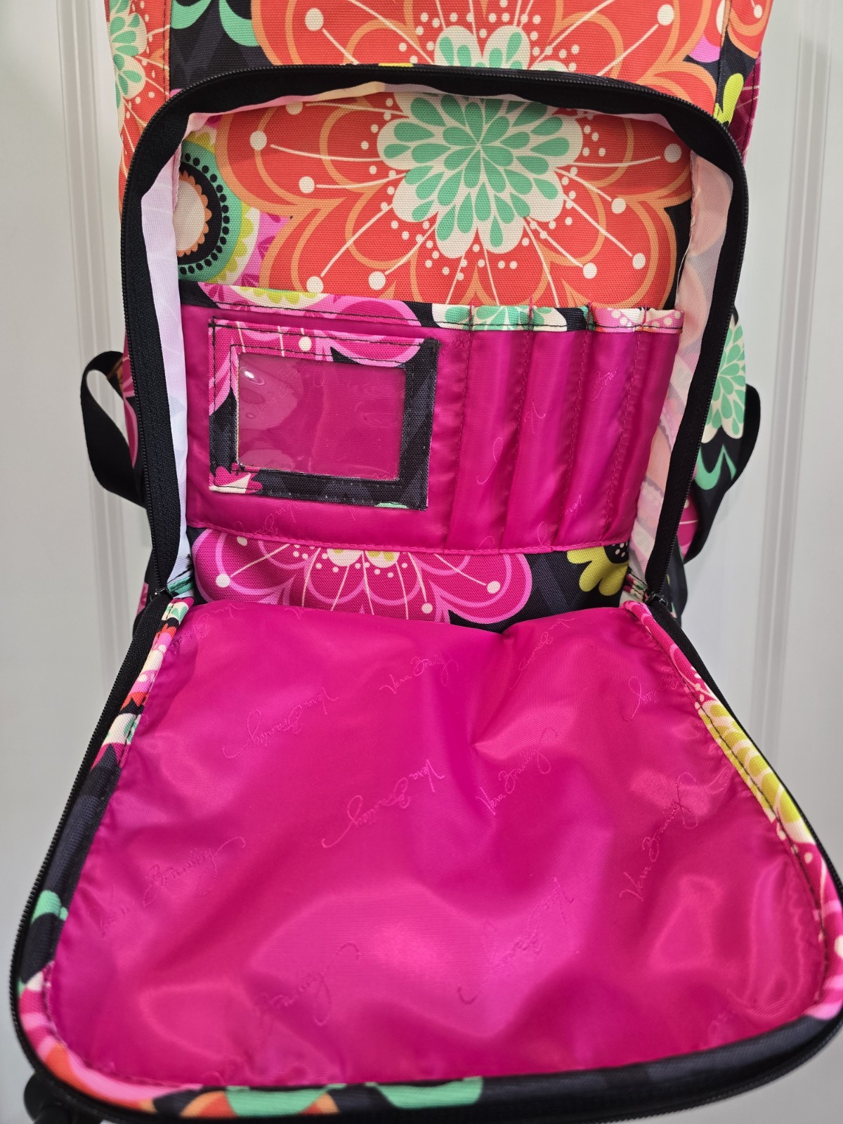 Vera Bradley Bouquet Book Bag Large Backpack Bright Floral Work School Travel