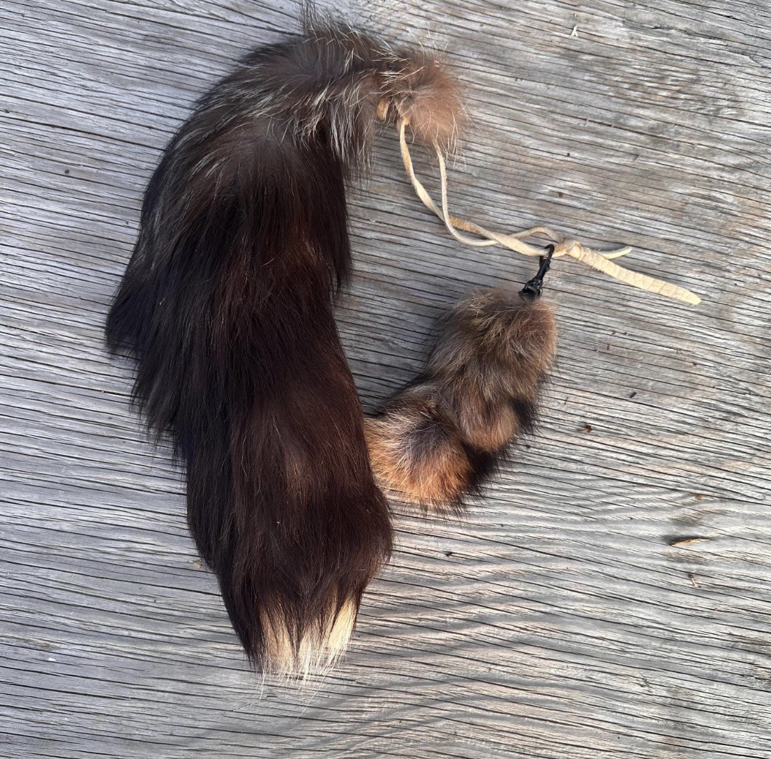 Vintage Fluffy Real Fox Fur Tail Keychain