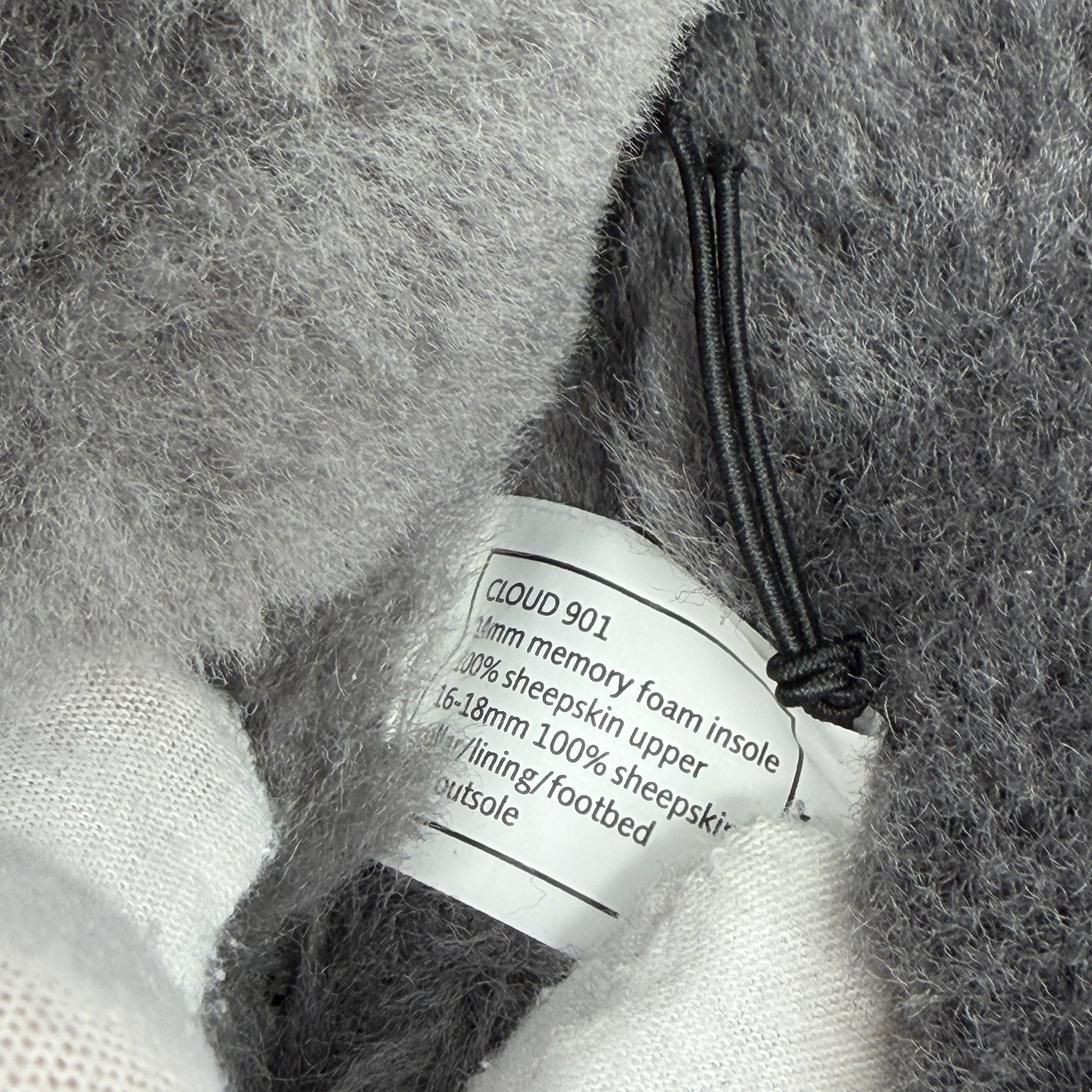 Fanture Cloud 901 Black Grey Sheepskin Memory Foam Slippers Women’s Size 11