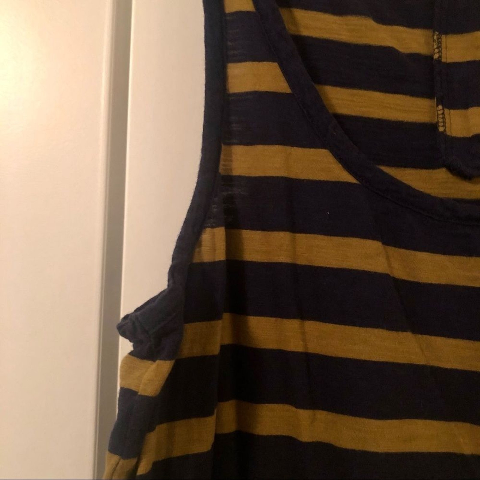 Green and navy striped J. Crew tank