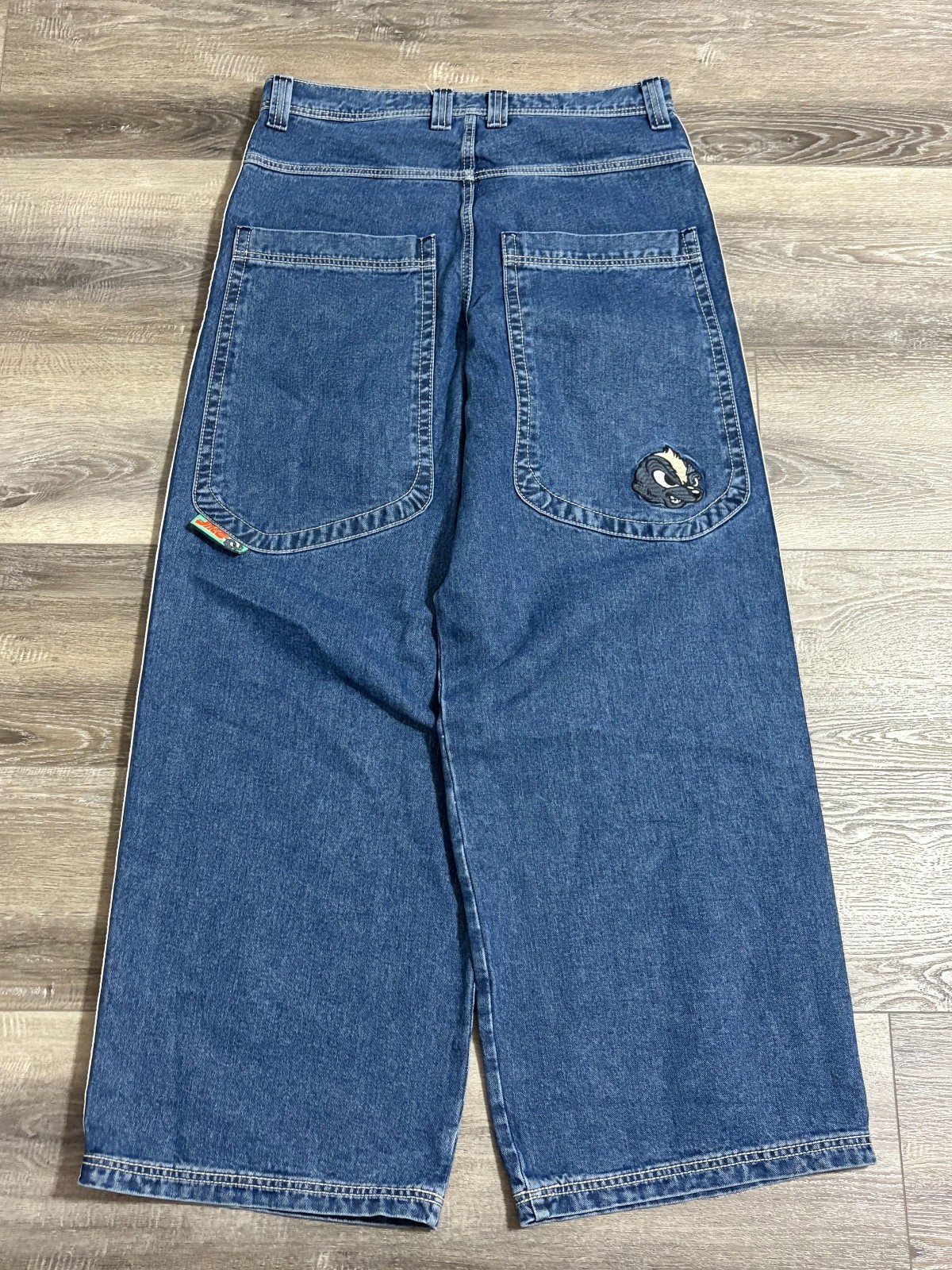 Vintage JNCO Skunk Side Stripe Baggy Wide Leg Jeans Y2K Streetwear – Men’s 36×35