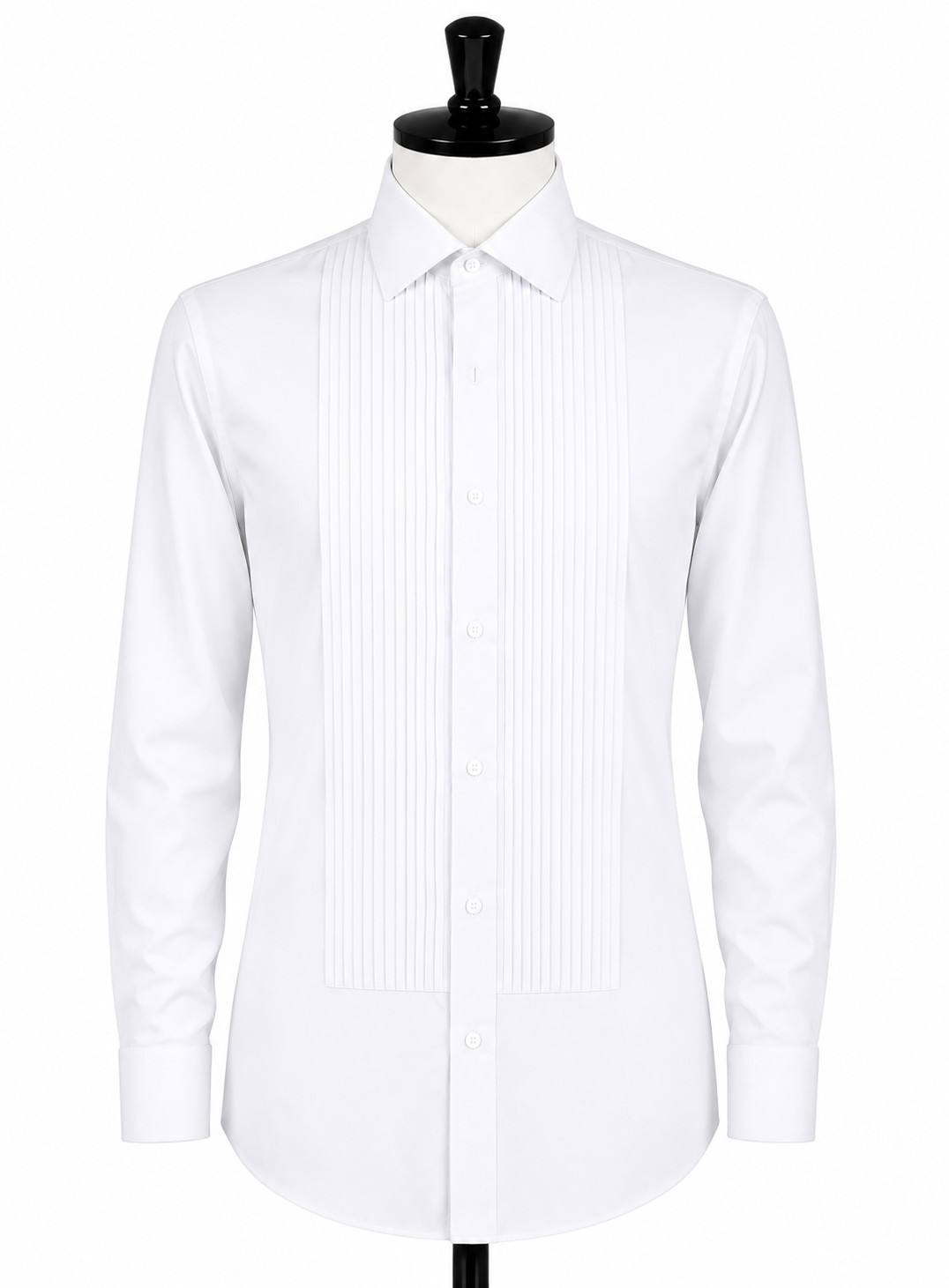 Men’s White Tuxedo Shirt Pleated Front Laydown Point Collar Big & Tall 7XL 34/35