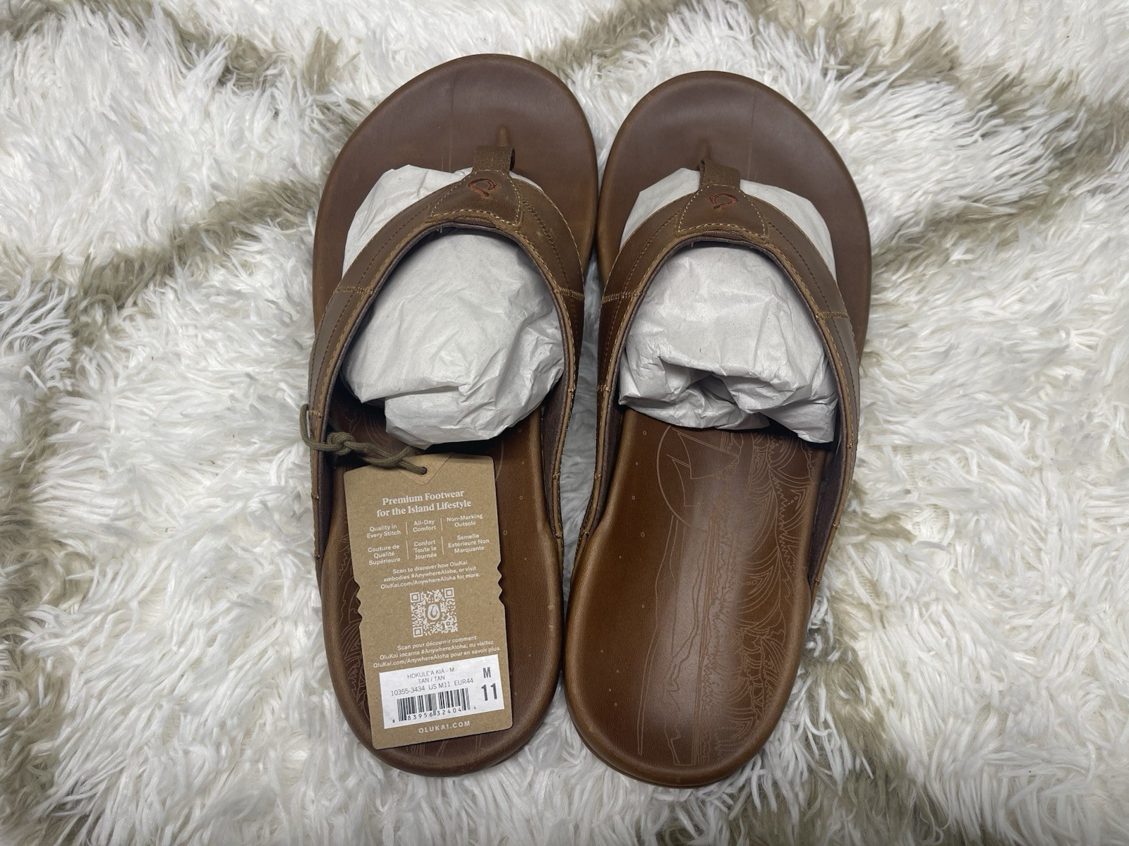 *NWT*Olukai Men’s Size 11 Hokule’a Kia Flip Flop Beach Outdoor Sandals -Tan $140
