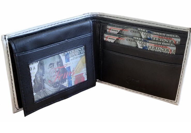 New $100 Dollar Bill Print Leather Wallet Leather Printed Bifold Novelty Wallet