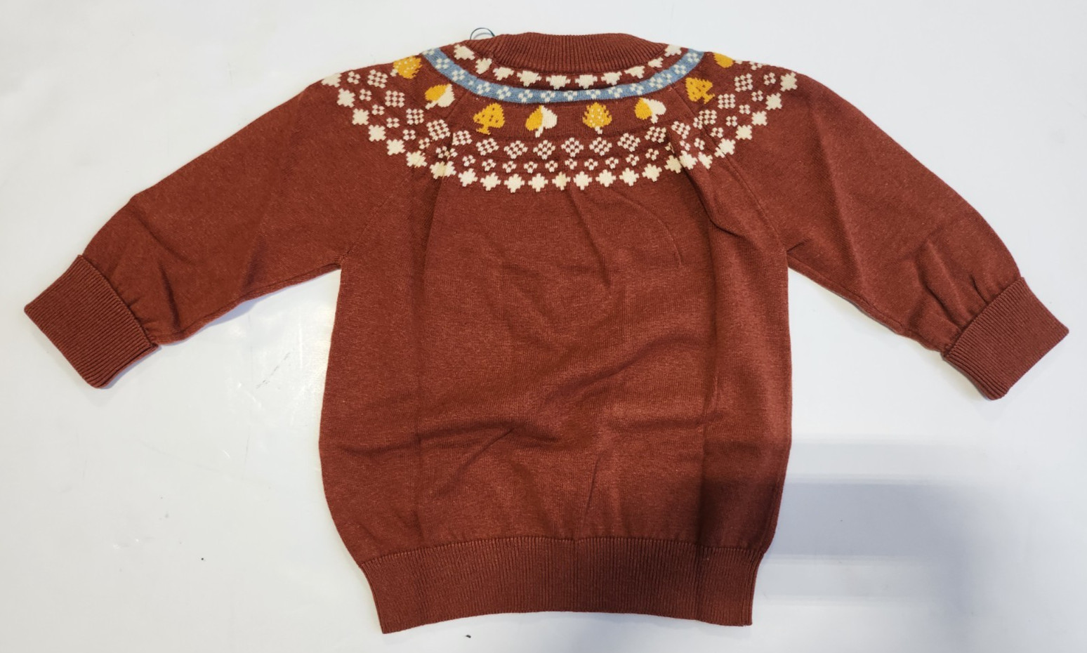 Little Green Radicals Autumn Leaves Fairisle Knitted Sweater Organic Cotton NWT