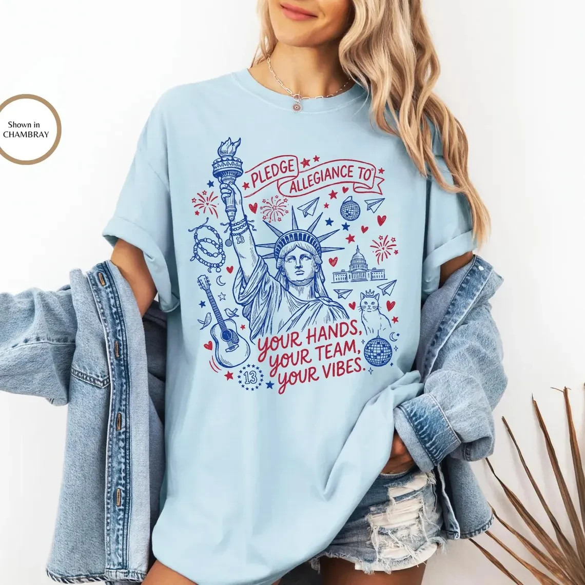 Patriotic Music Lover Shirt Retro 4th of July Band Fan Graphic Tee Gift Tee