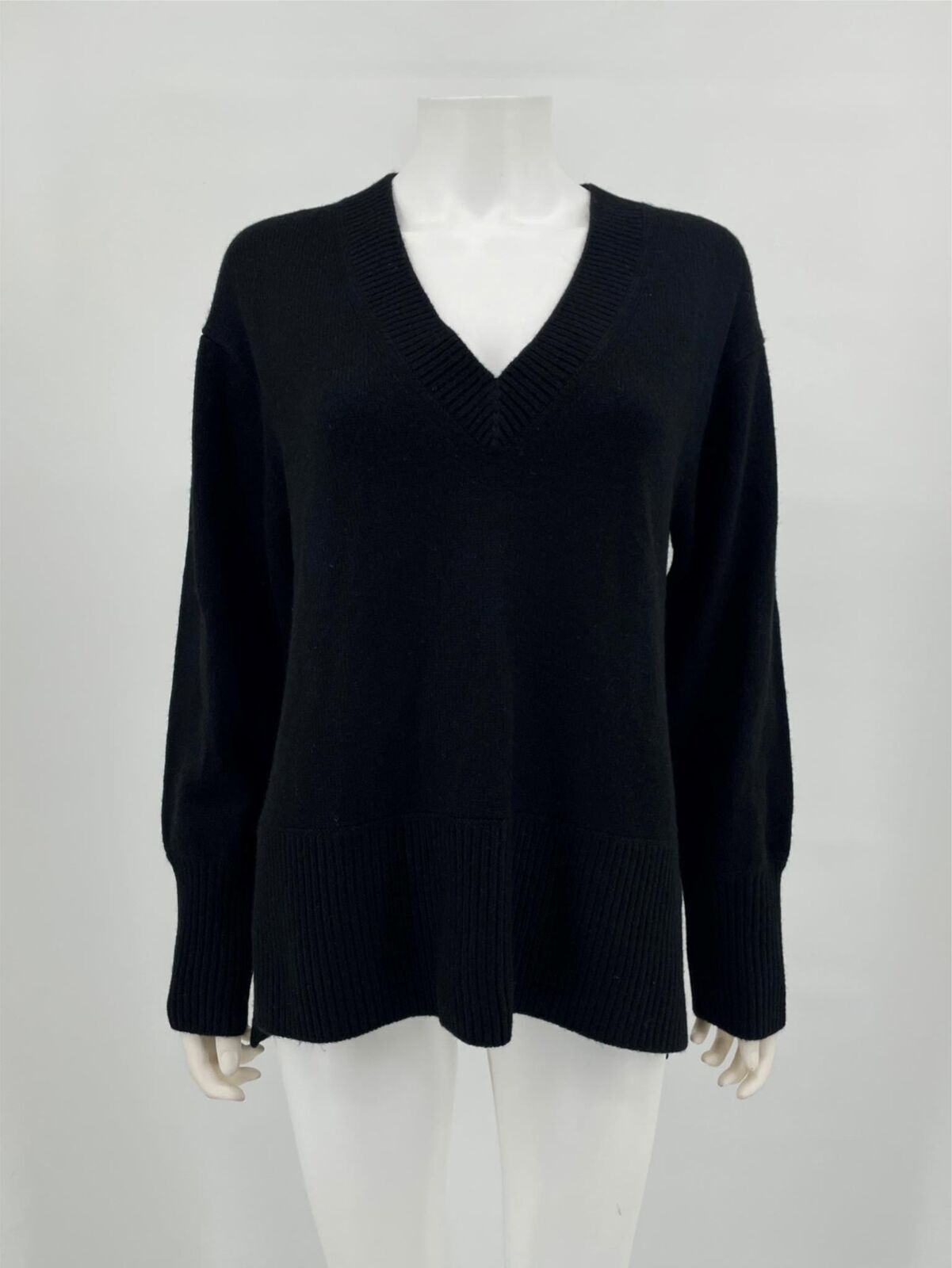 Vince Sweater Black Soft Warm Cashmere Relaxed Ribbed Women Sz M NEW NWT N130