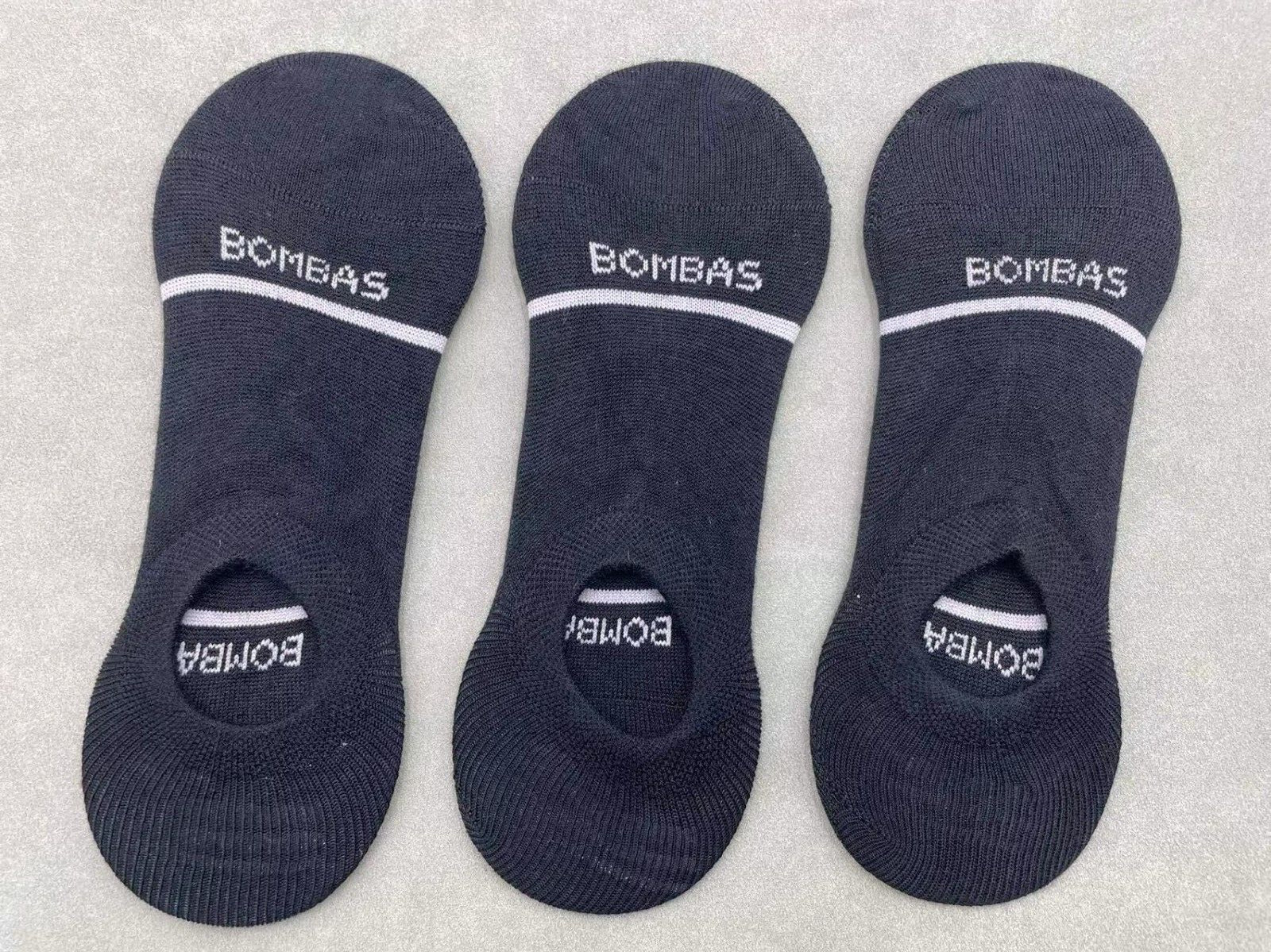 3 pairs Bombas Men’s Merino Wool Blend No Shows Socks Size Large 9-13 Black