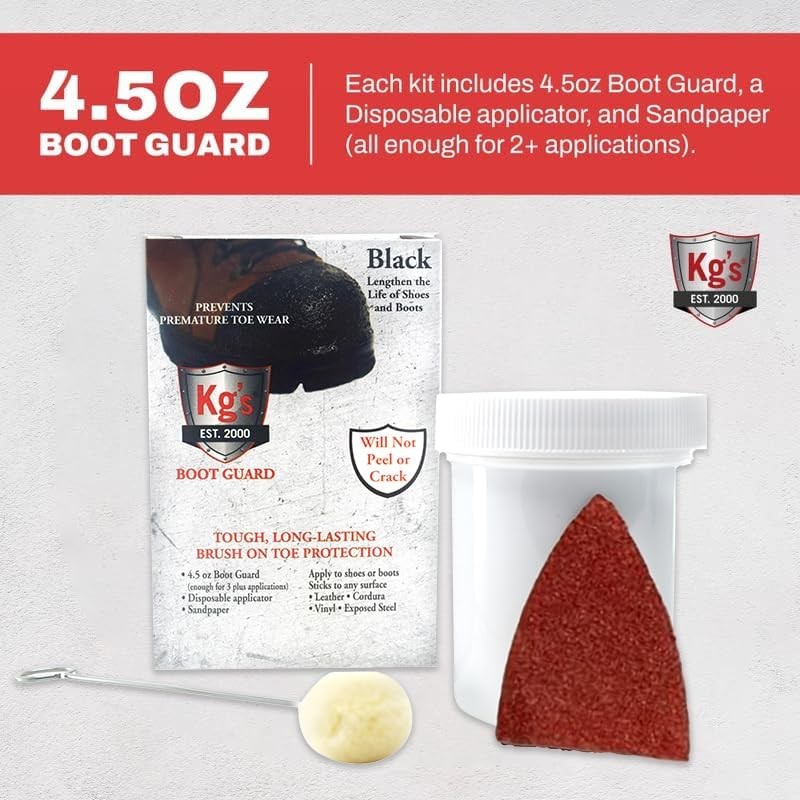 Kg’s Boot Guard Brush On Toe Protection – Liquid for Tough, Black