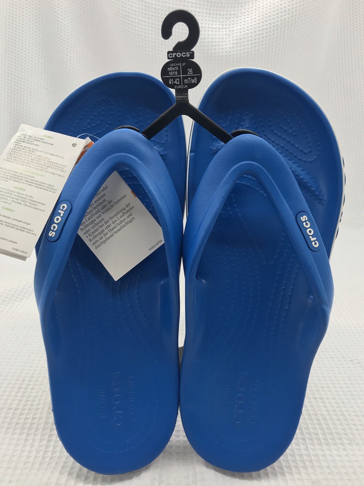 Crocs Bayaband Flip Flops Sandals Sz Mens 8 Womens 10 Robin Blue Lightweight