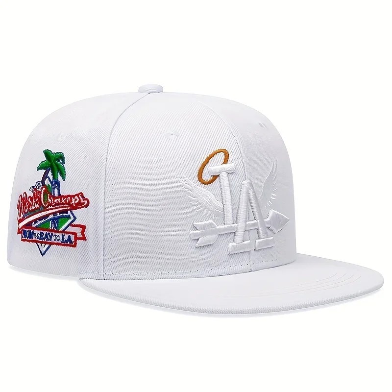LA Flat Brim Snapback Embroidered Hip-Hop Streetwear Los Angeles Baseball Cap
