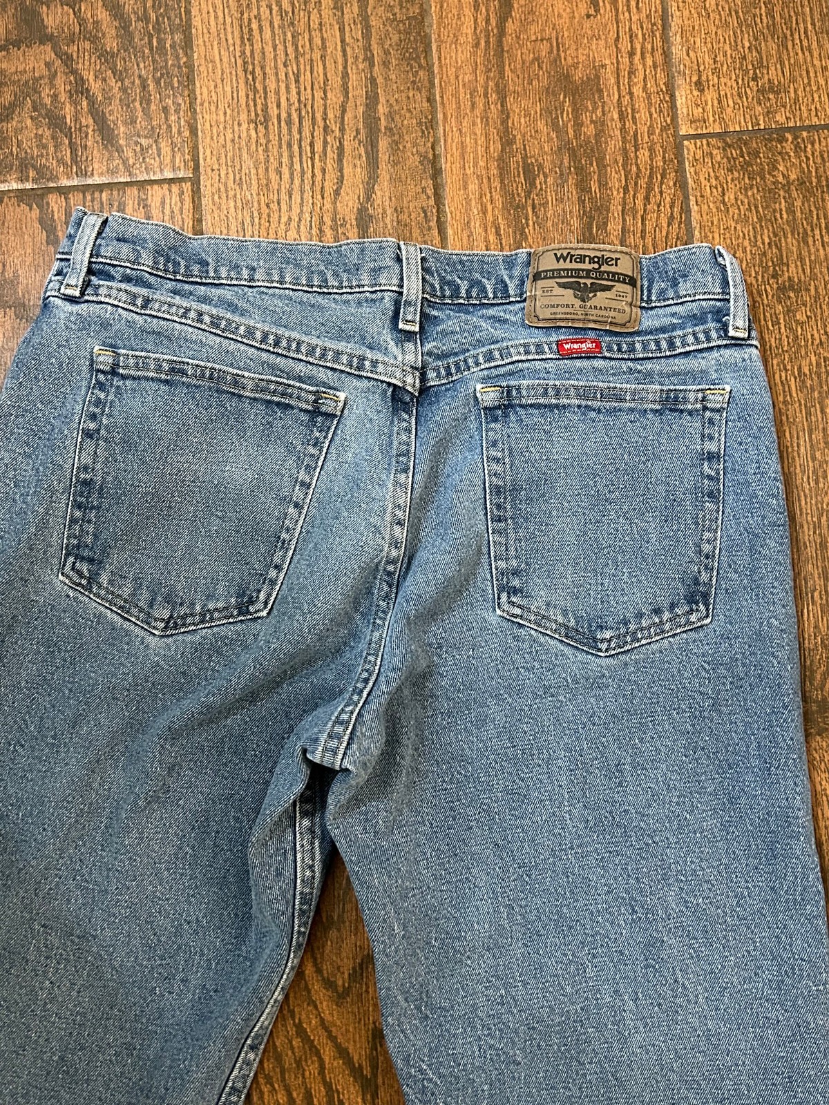 Member’s Property Mens Jeans W36 L32 Faded Black Denim Straight Leg Zip Fly