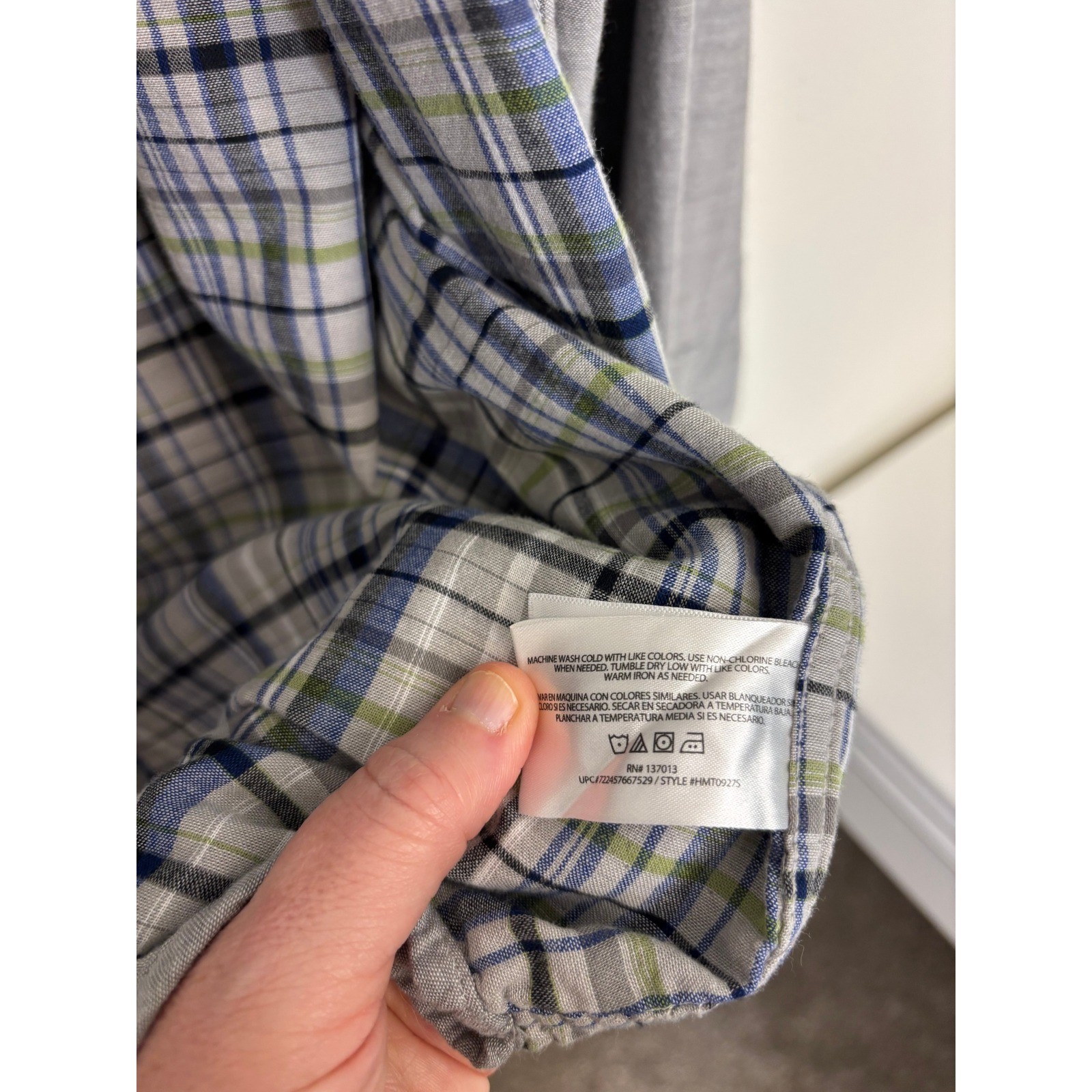 2 Woolrich Mens Button Front Shirt L Cotton Long Sleeve Plaid Lined Navy Gray