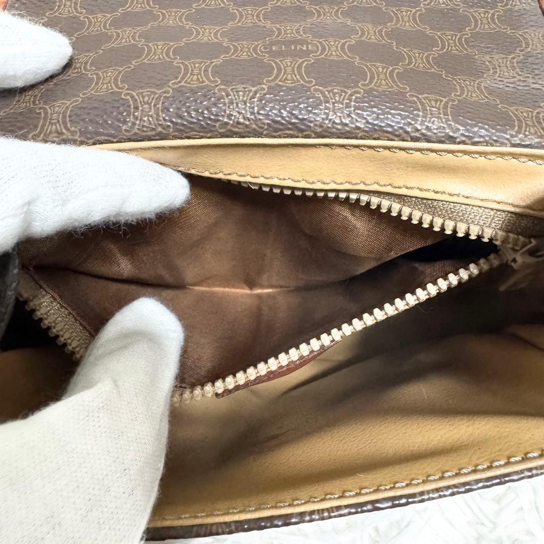 Celine Shoulder Bag Macadam Leather Crossbody Unisex Gold Gancini Japan