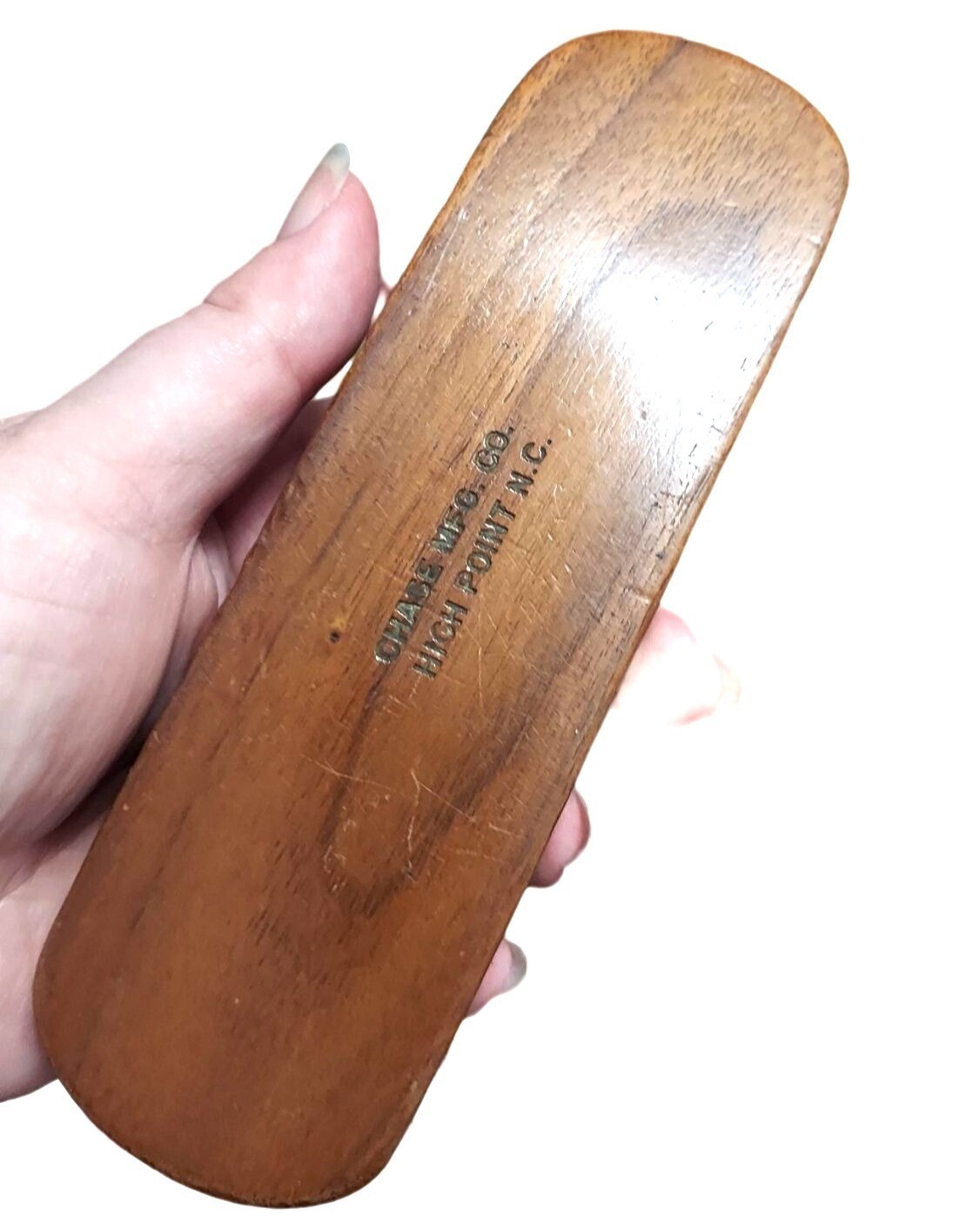 Vintage Wooded Base Shoe Shine Brush Chase Mfg. Co. High Point, North Carolina