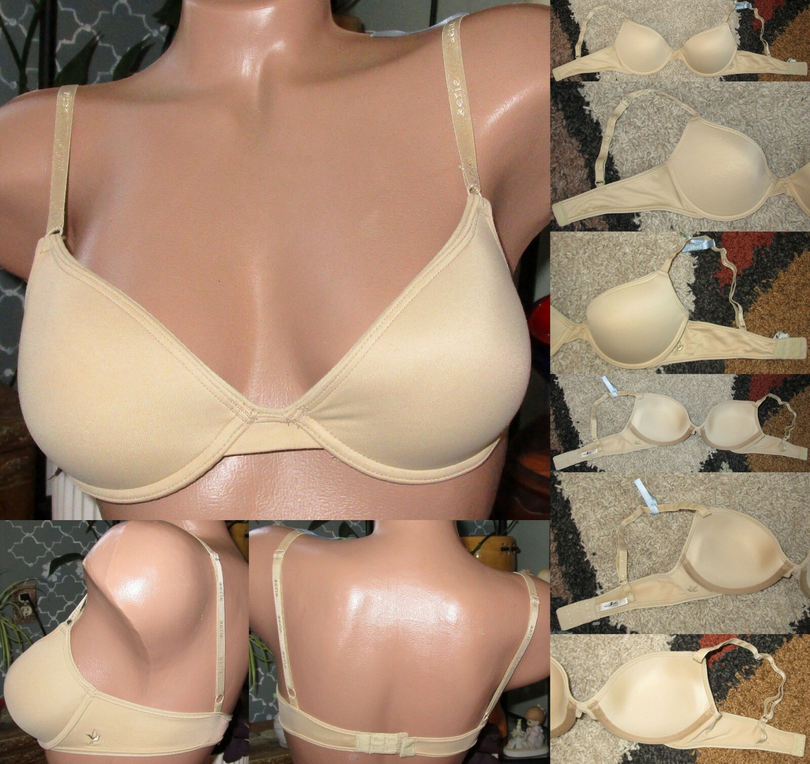 Aerie Paige Push Up Bra Underwire Lightweight Soft Sz 32C Cashew