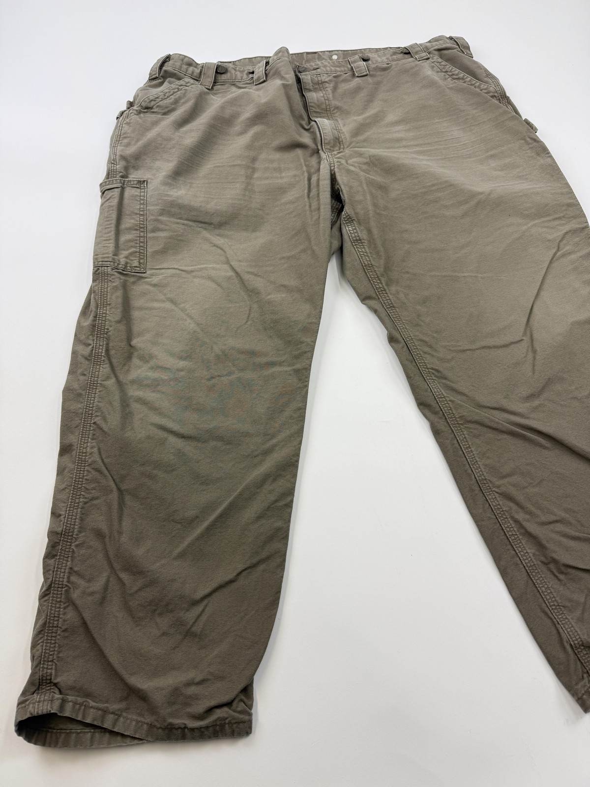 Carhartt Pants Mens 48×28 Brown Relaxed Fit Canvas Carpenter Workwear Utility