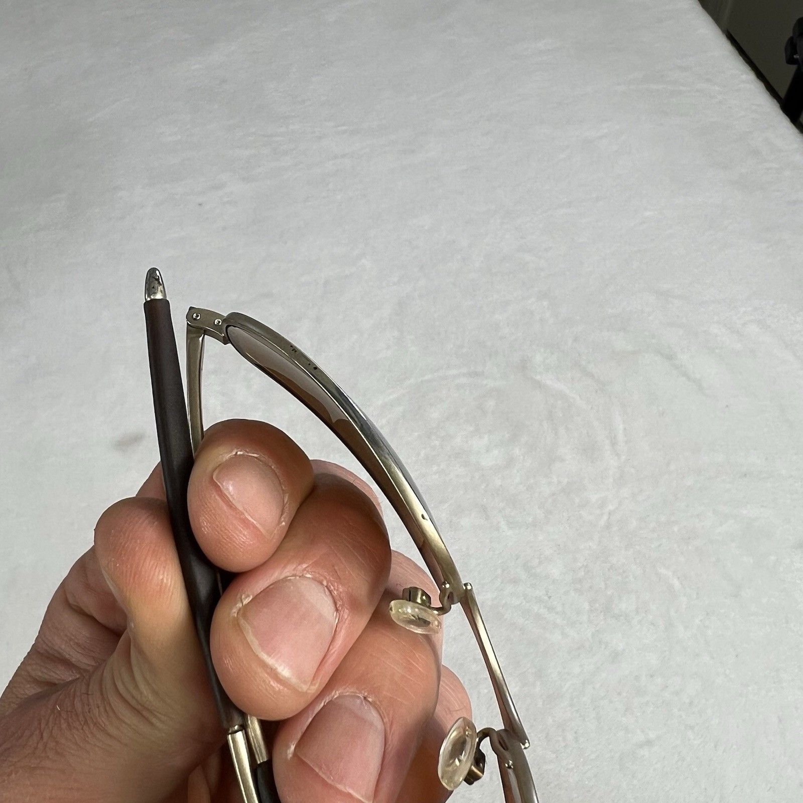Vintage Oakley A Wire 2.0 Sunglass Gold Tan Frame Gold Brown Lenses