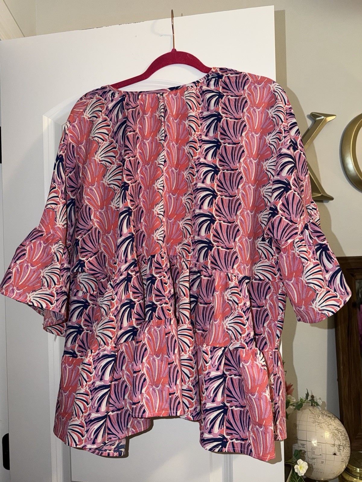 Simply Southern Half Sleeve Blouse XLarge Women’s Pink Floral