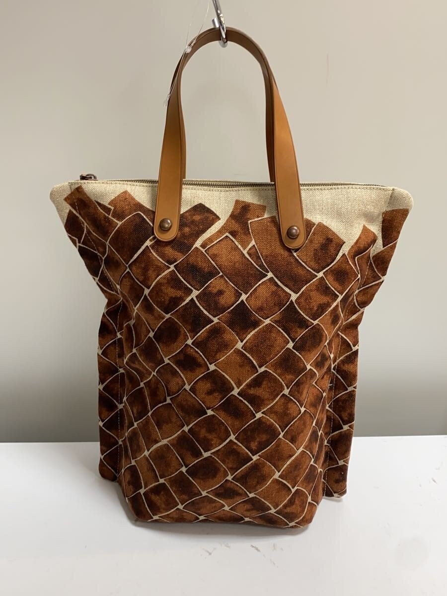 BOTTEGA VENETA Woven Print Tote Bag Canvas BRW