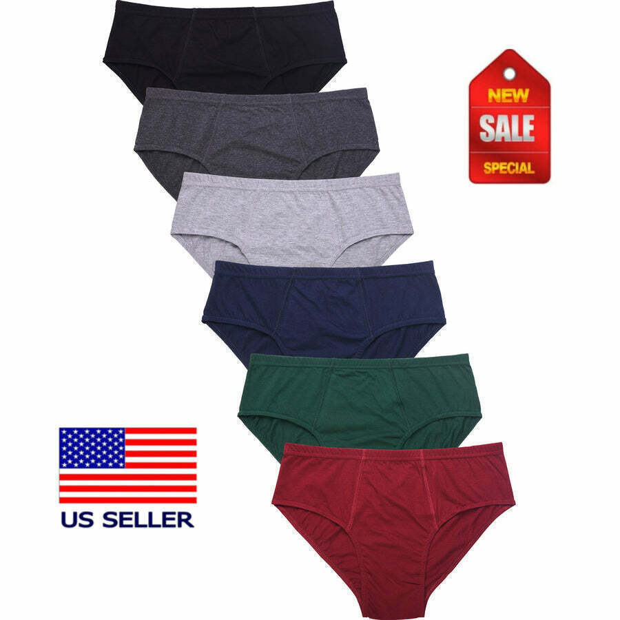 3 or 6 Pack MEN BIKINI BRIEFS LOW RISE COTTON Plain COLORS UNDERWEAR S,M,L,XL