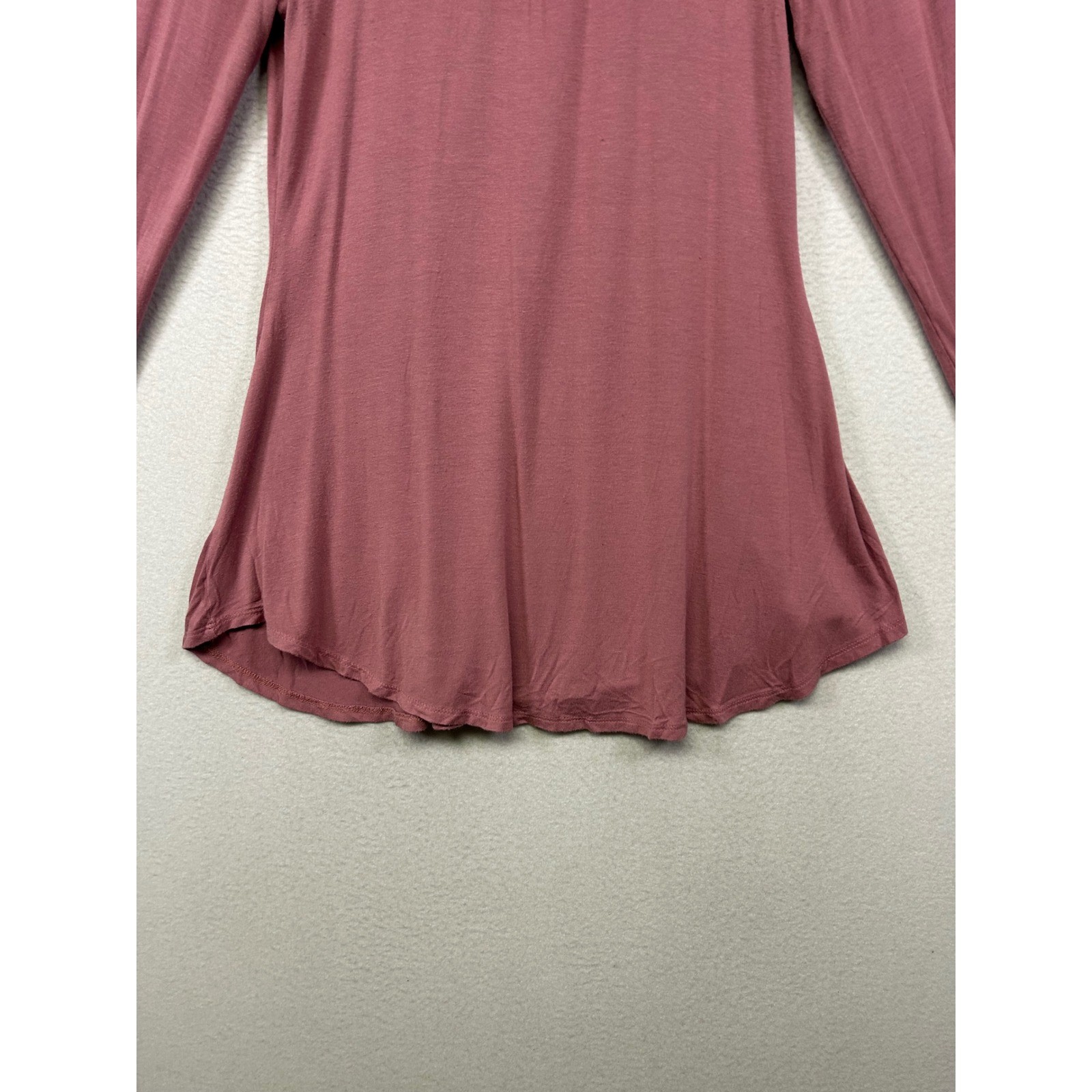 Boho Minimalist One Fashion Women S Mauve Cowl Neck Long Sleeve Flared Tunic Top
