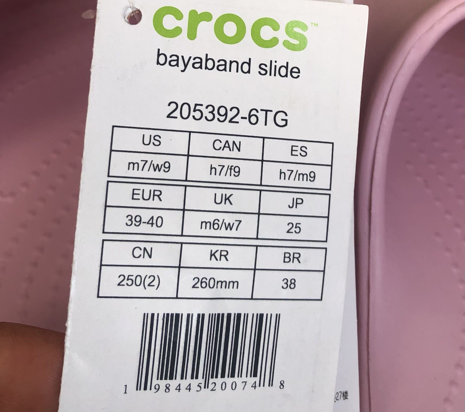 Crocs Bayaband Pink Slides Slip On Comfort Water Resistant Womens Size 9 NWT.